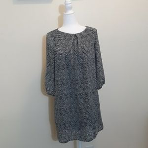 H&M 3/4 Sleeve Baby Doll Dress black/white